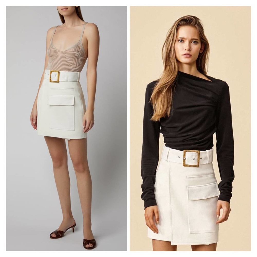 NEW Acler Alameda Mini Skirt in Cream Size 2